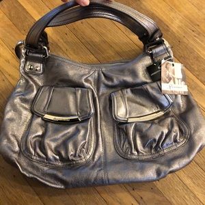 B Markowsky Silver Hobo Bag Purse New